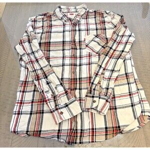 Levi Strauss Mens size XL button down Plaid Shirt long sleeve polo red